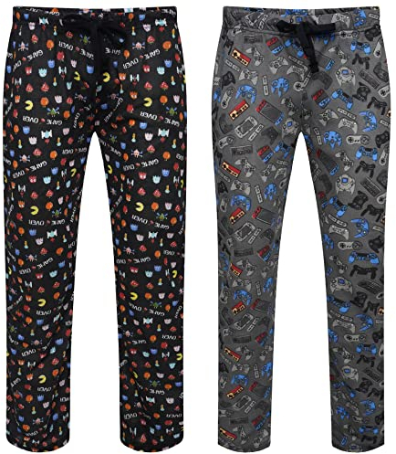 2 Pack Retro Games Printed Lounge Pants - KM147, Multi, L