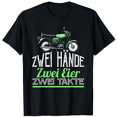 Simson-S51 Zwei Hände Zwei Eier Zwei Takte Motorrad Biker T-Shirt