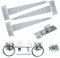 Infinity Decor Garden Gate Kit 12” Tee Hinges (3) Plain Ring Latch, Brenton Bolt Wooden Barn, Shed Doors, Garage Gate Fittings Kit Galvanized Zinc