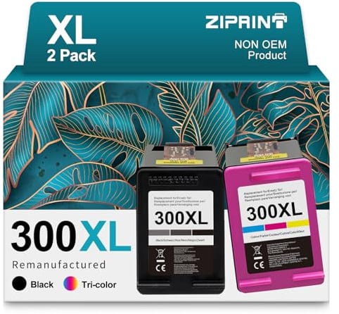 ZIPRINT Kompatibel für HP 300 Druckerpatronen für hp Deskjet F4580 F4280 F2480 Photosmart C4780 C4680 Deskjet F2420 F4224 D1660 D5560 (Schwarz/Farbe,2-Pack)