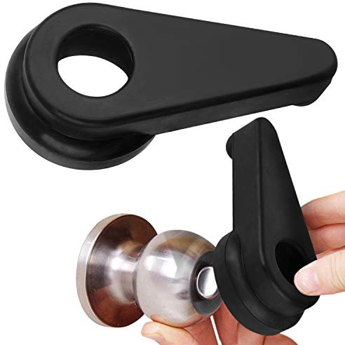 Impresa Door Knob Extension 2-Pack - Soft Black Rubber Compatible Only with 2-2.5 Ball-Shaped Doorknobs - Slip-Resistant Grip & Easy Install - Adaptive Door Turner & Handle Gripper