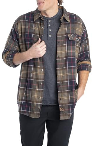 Legendary Whitetails Buck Camp Flannel Shirt Chemise à Bouton Bas, Huntsman Plaid, 5XL Homme