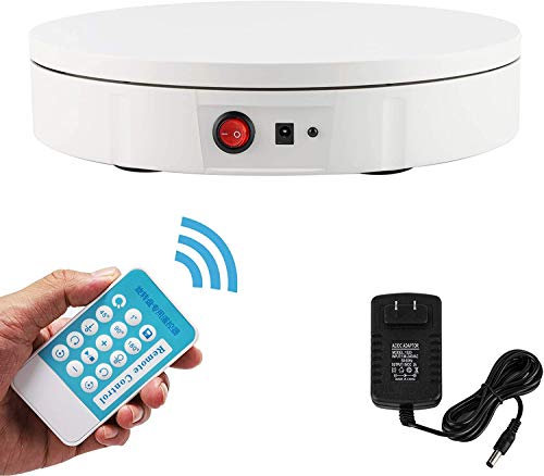 Spolehli Electric Turntable Motorisierter Displayständer Fernbedienung Fotografie Drehbarer Plattenspieler 220 lb Große Kapazität 11,8 Zoll 360 Grad für Shop-Display-Foto-Videoaufnahmen (Weiß)