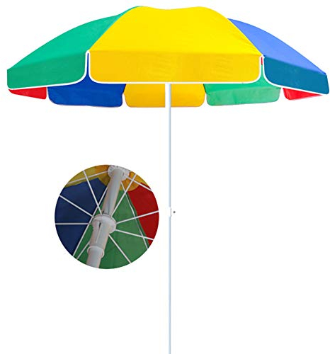 ACXZ Ombrellone da 2,2 m Piccolo, ombrellone da Giardino Rotondo con manovella, ombrellone da Tavolo da Esterno per Prato, Cortile, Bordo Piscina, Ponte, colorato