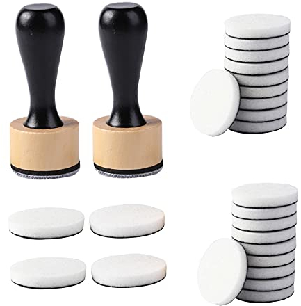 Ink Paints Mixing Blending Tool Mini Round Foam Refills, for Scrapbooking Craft, Control of Ink Placement, No More Inky Fingers Ink Blending Tool with Spare Pads for Rubber Stamping & Scrapbooking