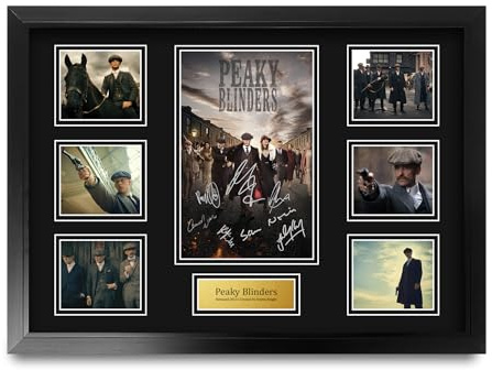 HWC Trading Peaky Blinders Geschenke Geducktes Signiertes Autogramm Fotodisplay Montagedisplay für Fans von Fernsehshows - A2 Gerahmt (ID-006545)