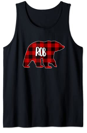 Herren Rob Bär Custom Red Buffalo Plaid Weihnachtspyjama Tank Top