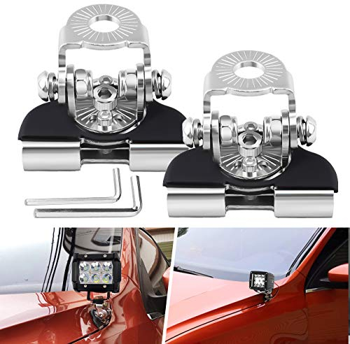 Chelhead 2 pièces Support de Montage de Lumière Travail, Universelle Support de fixation réglable pour Phare de Travail Led compatible avec tout-terrain, camion, SUV, installation sans perçage