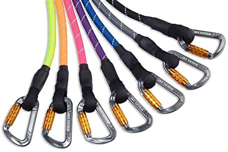 AK-9 Carabiner Clip Lead with Soft Ribbed Handle | 120cm Long | Strong Climbing Training Style Carabiner Clip with Spring Lock | Ideal for Rough Pulling Dogs