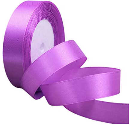 Satinband Violett 20mm, 22 Meters Dekoration Präsent Geschenkband breit Schleifenband, Stoffband für kleid Hochzeit, Taufe und Geburtstag Geschenke,Satin Dekoband, Deko Band Geschenkverpackung