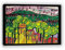 Gerahmt. Friedensreich Hundertwasser berühmte Gemälde Leinwanddruck (fällt der Regen) Reproduktion auf Leinwand, Wandbild für Wohnkultur, Holzrahmen, 60 x 90 cm, gerahmt