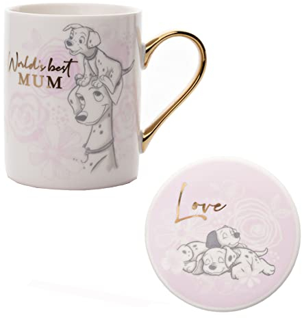 Disney Porcelain Mug and Coaster Set - Best Mum Dalmatians Design 0712