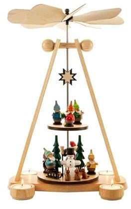 Rudolphs Schatzkiste Weihnachtsdeko Tischpyramide Zwergenhaus BxHxT 25x40x19cm NEU Tischdekoration Dekoration Weihnachten Wärmespiel Lichter Figur Holz Seiffen Erzgebirge Holz Flügel Kerzen