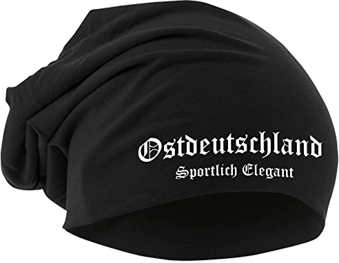 Ostdeutschland Mütze | Fussball Ultras Hooligan Germany Biker Rocker Unisex Beanie | Schwarz