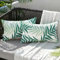 MIULEE Funda de Cojines Exterior Impermeable Fundas de Almohada Sofa Decorativo Patrón de Hoja Duradero Cremallera Oculta para Jardin Terraza Salon Silla Cama Oficina 30x50 cm 2 Piezas Verde Claro