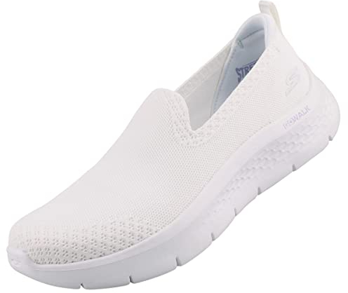 Skechers GO Walk Flex Bright Summer, Zapatillas Mujer, Blanco White Textile/Trim, 38 EU
