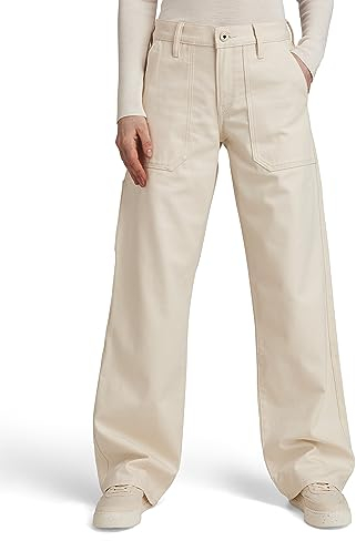G-Star RAW Women's Jeans Judee Carpenter Loose Jeans, Beige (Ecru D23590-D491-159), 28W / 32L