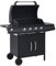 Festnight Barbecue e Griglia a Gas 4+1 Fornelli Nero in Acciaio