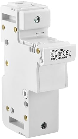 Heschen Socle Porte-Fusible Cylindrique, RT18-125(RO17), 100A AC690V, 1 Pôle, Montage Sur Rail DIN 35mm, pour Fusible RT18 RO17 22 x 58mm, Certifié CE