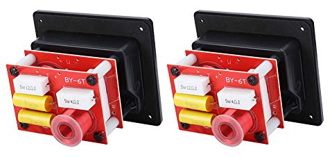 Filtros de Cruce de, 2 Piezas HiFi 400W Distribuidor Divisor de Frecuencia de Graves/Agudos Ajustables, Filtros de Cruce de de Altavoz de 2 Vías, para Estantería de 3 a 8