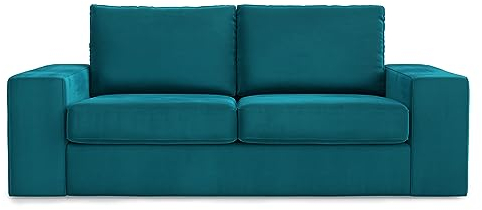 MASTERS OF COVERS Ersatzsofabezug für Kivik 2 sitzend, handgefertigter Bezug, Ersatzbezug Kivik, Schutz für Sofa, Baumwolle 190 x 95 x 83 cm (Samt, Blaugrünes Wasser)
