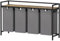 Lifewit Wäschekorb 4 Fächer, 168L/4x42L Wäschesammler mit Ablage und herausziehbaren Säcken, Wäsche sortiersystem, Waschesammelbox für Schlafzimmer, Badezimmer, Schlafsaal, 124x33,4x76cm, Grau