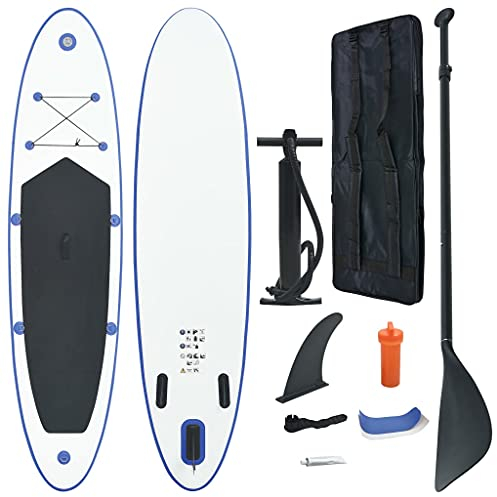 Outdoor Erholung-Stand Up Paddle Board Set SUP Surfboard Aufblasbar Blau und Weiß-Sportartikel