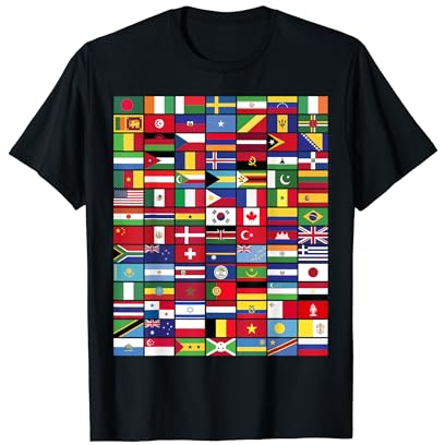 Drapeaux - 98 pays Cadeaux de géographie du monde T-Shirt