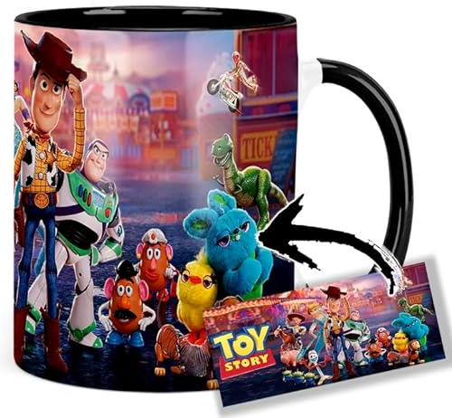 Toy Story Sheriff Woody Buzz Lightyear Tasse Innen & Henkel Schwarz Keramikbecher Mug
