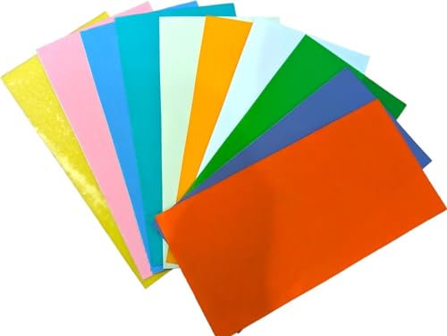 Sandras-Bastelladen 10er Set Kerzen Verzierwachsplatten - 200 x 100 x 0,5mm Pastell Farben Sortiert