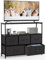 DUMOS Kommode mit Schubladen - Kommoden & Sideboards für Schlafzimmer Geeignet, Komodenschrank mit 9 Schubladen, Stoffkommode mit Stabilem Stahlrahmen, Ideal für Schlafzimmer, Wohnzimmer (Schwarz)