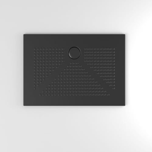 Kiamami Valentina Piatto Doccia 100x70 Sottile 3cm in Ceramica Nero Opaco Delfino