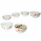 MamboCat Lot de 6 bols à fleurs Variant 14,3 cm I 450 ml I Bol en porcelaine colorée pour 6 personnes I Bols pour salade, céréales, etc. I Vaisselle colorée pour le petit déjeuner, le déjeuner et le
