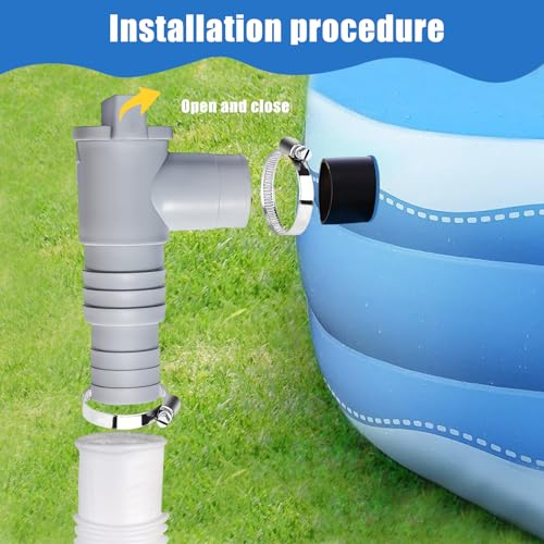 Forhome 2 Válvula de Cierre para Piscinas,Conexión de Manguera de 32 mm, Adaptador Manguera Piscina,Adaptador de Manguera de Piscina, Juego de conexión de Accesorios de Piscina de 32 mm