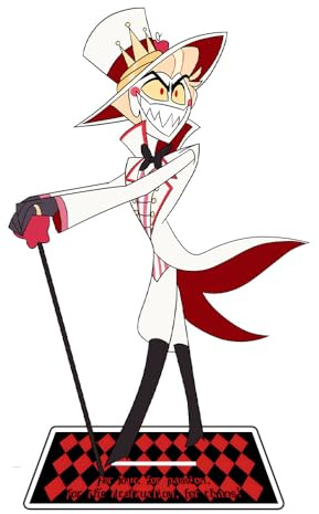 Anjinguang Hazbin Hotel - Statuetta in acrilico da 16 cm, con statuetta di Alastor, angelo polvere, statuetta in acrilico per esporre decorazioni, regali da collezione