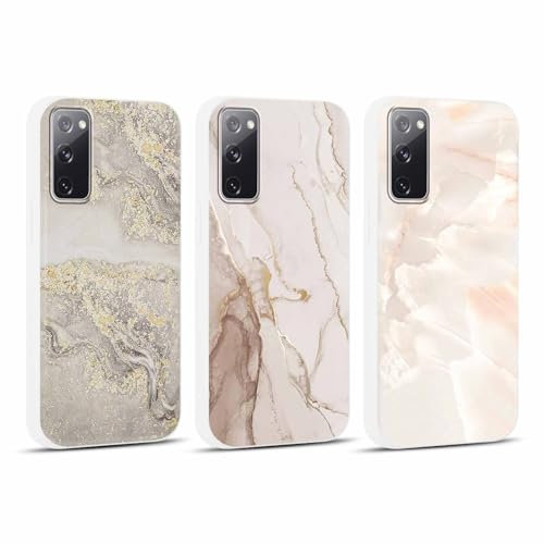 Foonary 3 Pièces Coque pour Samsung Galaxy S20 FE 5G/S20 Lite/S20 6,5, Etui Aesthetic Marbre Motif Dessin Housse, Silicone Cover Antichoc Bumper Protection Case, Marbre03