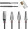 Lermende 6Pcs Nail Drill Bits Professional, 3/32'' Electric Nail Drill Bits Set for Acrylic Nails, Cuticle Nail Drill Bit Quick Gel Polish Remover Manicure Pedicure Tools with Cleaning Brush (Red)
