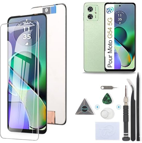 RongZy Pantalla para Motorola Moto G54 5G XT2343 Pantalla Táctil LCD Kit de Pantalla de Repuesto Ensamblaje Digitalizador de Reemplazo con Herramientas (Negro)