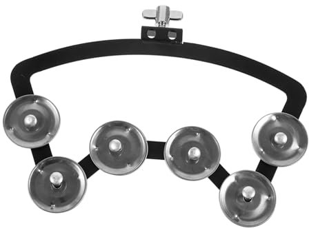 COSMEVIVI Militärtrommel Tamburin Mit 12 Metalljingeln 13-14 Zoll Silberne Schellen Robustes Perkussionsinstrument Für Musiker Und Anfänger