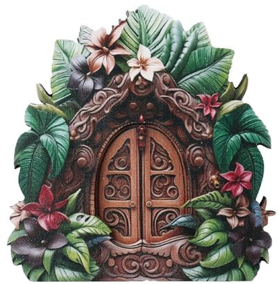 Meiliyizu Feenbaumtür, Miniatur-Feenbaumtür, Hobbit-Tür, Feengartentüren für Bäume, Miniatur-Tür, Baumdekoration, Gartendekorationen