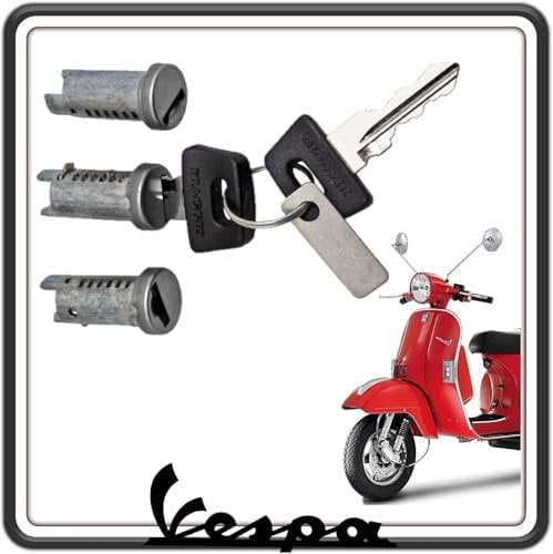 KIT SERRATURA SERRATURE COMPLETO DI 2 CHIAVI PER PIAGGIO VESPA HPX DIESIS SPECIAL 325 - PIAGGIO VESPA DIESIS 350 - VESPA DIESIS 400 - VESPA DIESIS ECOSTART ORIGINALE.