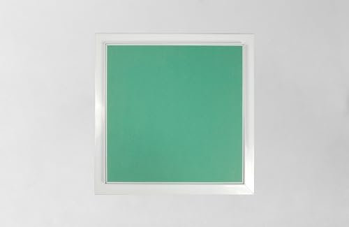 AKIFIX NAMCP04021KRW2 - Botella de inspección de cartón yeso con marco de aluminio natural barnizado blanco - Placa de 13 mm - 20 x 20 cm -