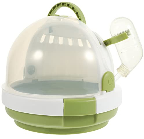 DRESSOOS Hamsterkäfig zum mitnehmen Meerschweinchen Hamster-Reisekäfig Rattenträger Hamster transportbox Hamster Transportkoffer Reise Hamsterkoffer Handlicher Hamsterkäfig Plastik Green