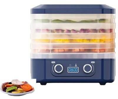 Essiccatore Alimentare Digitale, Disidratatore Alimentare Elettrico con Touch Screen E Vetro Visuale, Controllo della Temperatura 35-75 ℃ E Cronometraggio Intelligente 48 Ore, per Carne