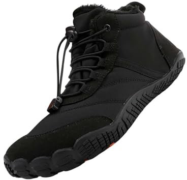 Camouflage Herren Plush Warm Cotton Shoes Wear and Anti Slip Snow Boots Five Finger Cotton Shoes Outdoor Sports Shoes Men's and Women's Hiking Shoes Taucheranzug Herren (Black, 41)