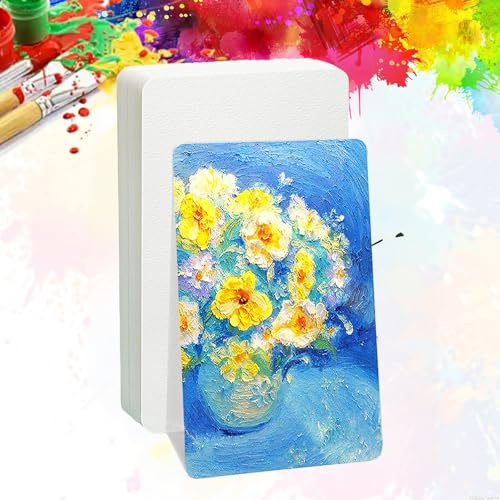 XoeLLe 50 Stück Lesezeichen, Blanko Bookmark, Lesezeichen Kinder mit Loch, 300g Aquarellpapier, Bücher Zubehör zum Basteln von Postkarten, Grußkarten, Sammlung (Weiß 15x10 cm)
