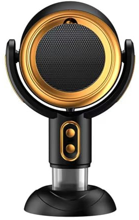 dijiusidy Tragbare Dunstabzugshaube, 2 Geschwindigkeiten, Winkelverstellbar, Abnehmbar Desktop USB Mobile Dunstabzugshaube für Familie, Indoor-Grill, Camping (Schwarzgold, Lademodus)