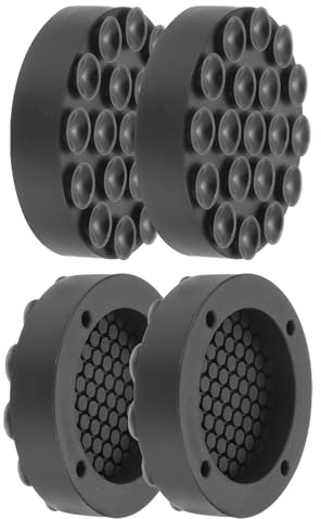 QUARKZMAN 4pcs Pads Anti-Vibration Pour Machine À Laver Noir Diamètre 2.5 | Support En Silicone Anti-Dérapant Avec 19 Ventouses Puissantes Pour Arrêter La Marche De La Machine À Laver