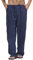 AUDATE Herren Leinen Hosen Freizeithose Casual Strandhosen Yoga Hose Breite Hosen Marine XL