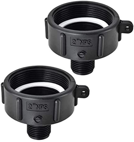 2 NPS IBC -TOTE -Adapter, Schlauchhahnanschluss, 2 Teile 275 330 IBC Tank externer feiner Gewindeschlauchanschluss Männlicher Adapter -Lebensmittelqualität IBC Drain -Adapter für Gartenschlauch.